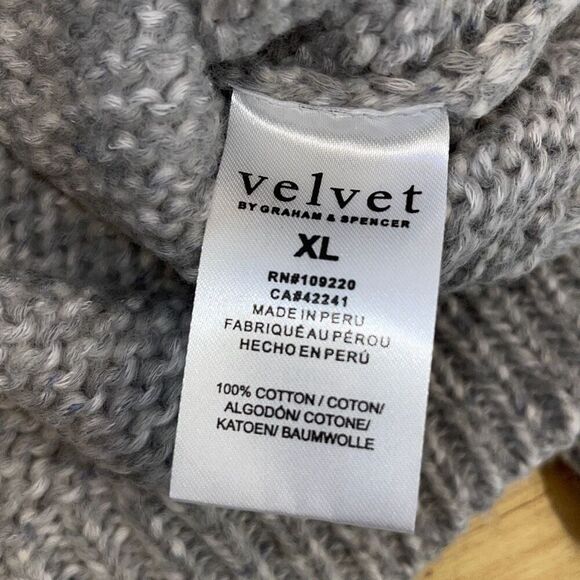 Velvet By Graham & Spencer‎ Womens Colorblock Skylar Sweater Lilac Gray XL NWT - Picture 9 of 11